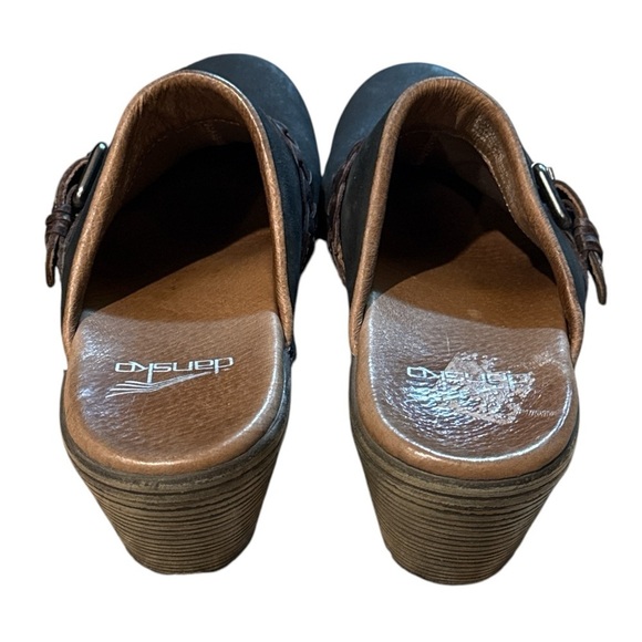 EUC - Dansko Melanie Mules Nubuck Leather Clogs Heel Braided - Size 37 - Picture 4 of 6